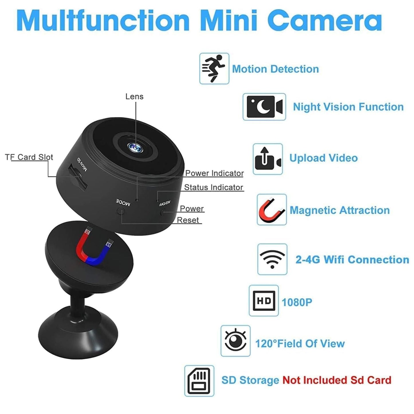 Mini Wireless WiFi Camera with Night Vision & Motion Detection